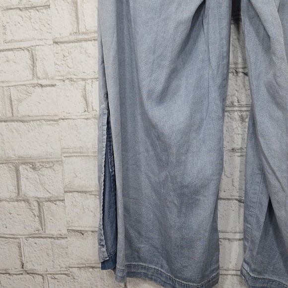 Rewash Light Blue Wide Leg Tie Waist Pants - Picture 12 of 16